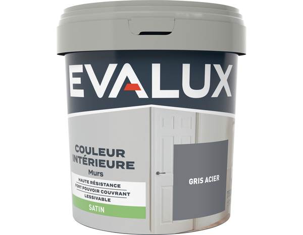Peinture mur intérieur Satin 0,75 L Gris acier - Evalux - Brico Dépôt