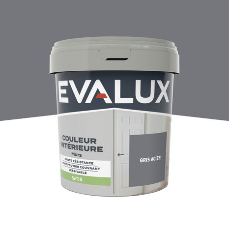 Peinture mur intérieur Satin 0,75 L Gris acier - Evalux - Brico Dépôt