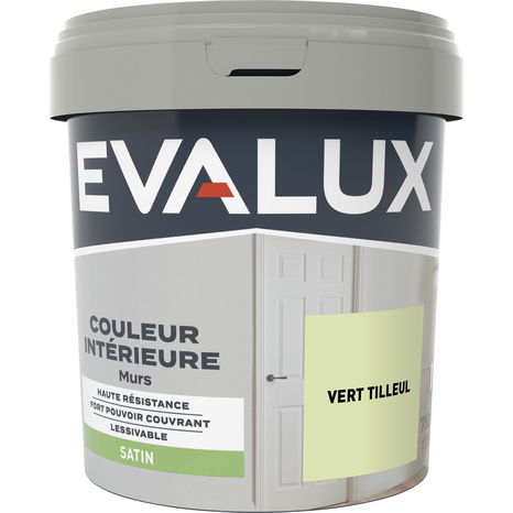 Peinture mur intérieur Satin 0,75 L Vert tilleul - Evalux - Brico Dépôt