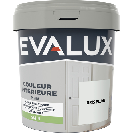 Peinture mur intérieur Satin 0,75 L Gris plume - Evalux - Brico Dépôt
