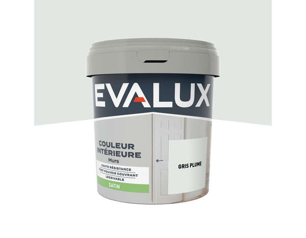 Peinture mur intérieur Satin 0,75 L Gris plume - Evalux - Brico Dépôt
