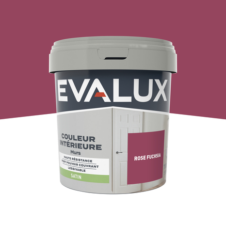 Peinture mur intérieur Satin 0,75 L Rose fuchsia - Evalux - Brico Dépôt