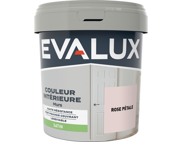 Peinture mur intérieur Satin 0,75 L Rose pétale - Evalux - Brico Dépôt