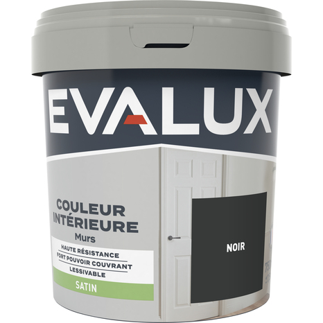 Peinture mur intérieur Satin 0,75 L Noir - Evalux - Brico Dépôt