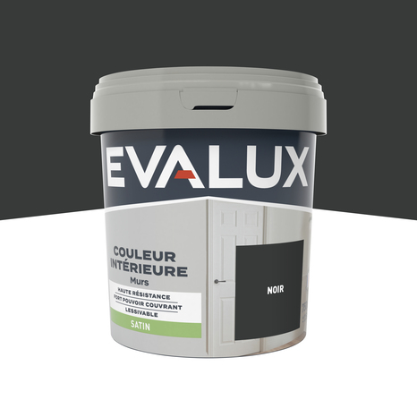 Peinture mur intérieur Satin 0,75 L Noir - Evalux - Brico Dépôt
