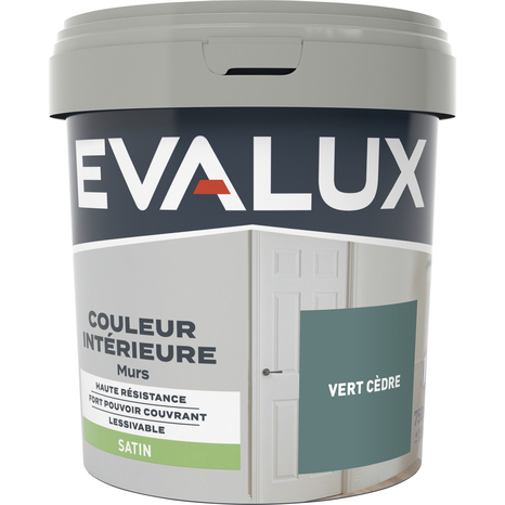 Peinture mur intérieur Satin 0,75 L Vert cèdre - Evalux - Brico Dépôt