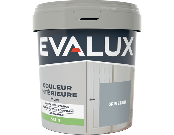 Peinture mur intérieur Satin 0,75 L Gris étain - Evalux - Brico Dépôt