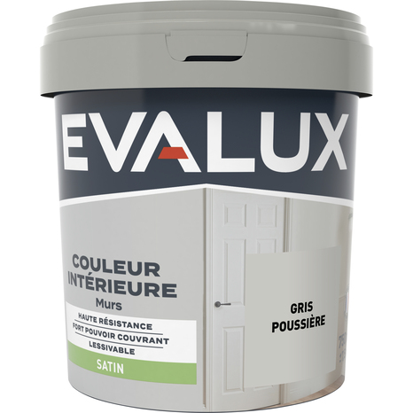 Peinture mur intérieur Satin 0,75 L Gris poussière - Evalux - Brico Dépôt