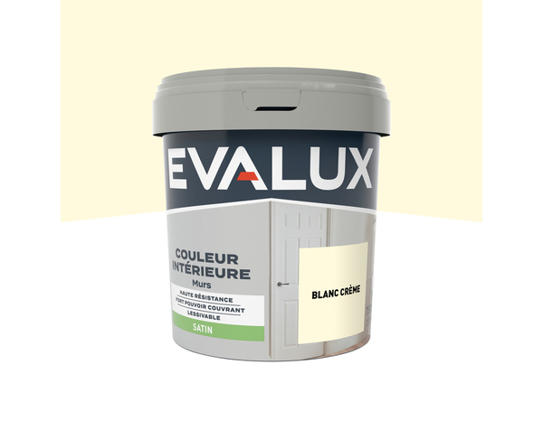 Peinture mur intérieur Satin 0,75 L Blanc crème - Evalux - Brico Dépôt