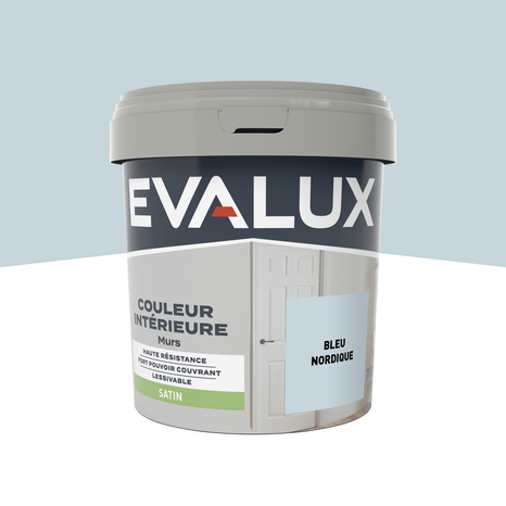 Peinture mur intérieur Satin 0,75 L Bleu nordique - Evalux - Brico Dépôt