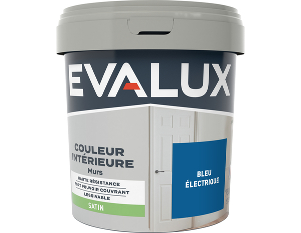 Peinture mur intérieur Satin 0,75 L Bleu électrique - Evalux - Brico Dépôt