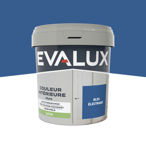 Peinture mur intérieur Satin 0,75 L Bleu électrique - Evalux - Brico Dépôt