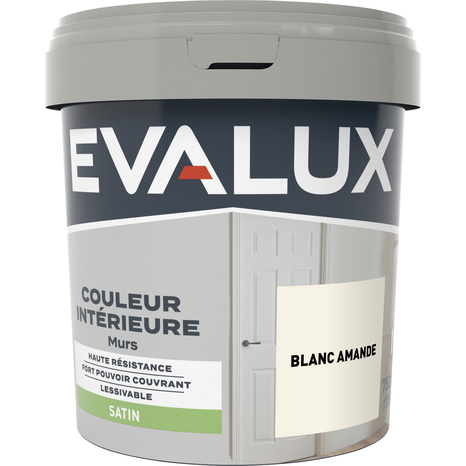 Peinture mur intérieur Satin 0,75 L Blanc amande - Evalux - Brico Dépôt