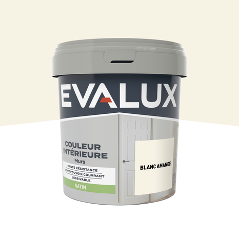 Peinture mur intérieur Satin 0,75 L Blanc amande - Evalux - Brico Dépôt
