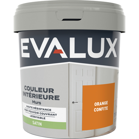 Peinture mur intérieur Satin 0,75 L Orange confite - Evalux - Brico Dépôt