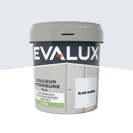 Peinture mur intérieur Satin 0,75 L Blanc marbre - Evalux - Brico Dépôt
