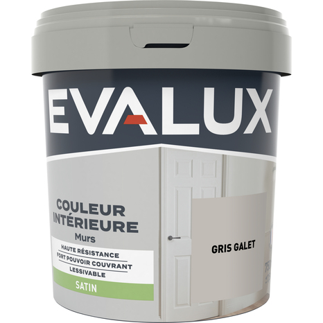 Peinture mur intérieur Satin 0,75 L Gris galet - Evalux - Brico Dépôt