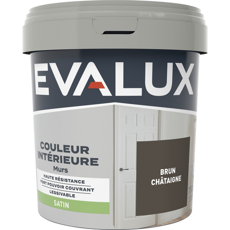 Peinture mur intérieur Satin 0,75 L Marron châtaigne - Evalux - Brico Dépôt