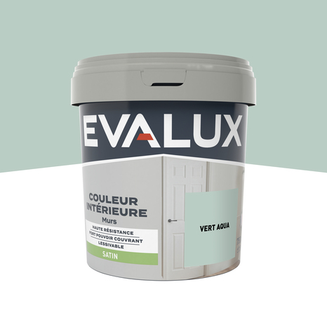 Peinture mur intérieur Satin 0,75 L Vert aqua - Evalux - Brico Dépôt