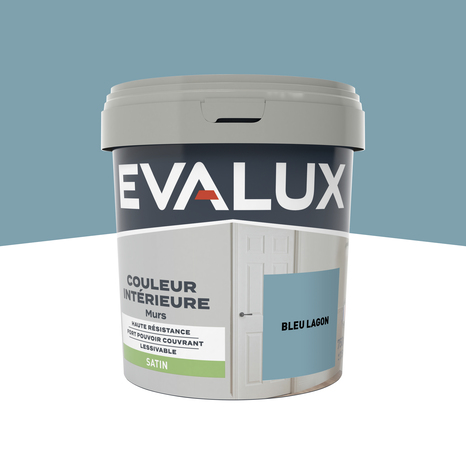 Peinture mur intérieur Satin 0,75 L Bleu lagon - Evalux - Brico Dépôt