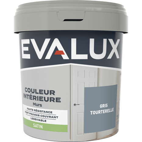 Peinture mur intérieur Satin 0,75 L Gris tourterelle - Evalux - Brico Dépôt