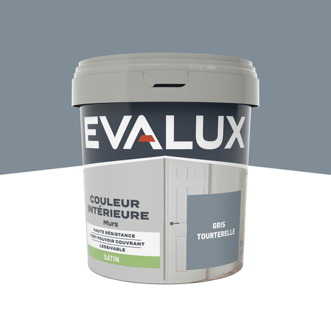 Peinture mur intérieur Satin 0,75 L Gris tourterelle - Evalux - Brico Dépôt