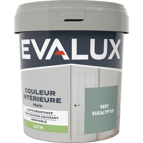 Peinture mur intérieur Satin 0,75 L Vert eucalyptus - Evalux - Brico Dépôt