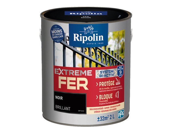 Peinture métal extérieur brillant 2 L noir - Ripolin - Brico Dépôt