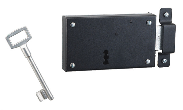 Serrure en applique horizontale laquée 140x80 mm pour porte cave gauche - Thirard - Brico Dépôt