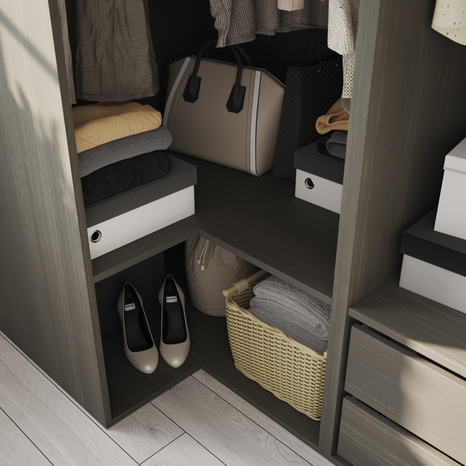 Lot de 2 étagères d'angle imitation chêne grisé Homny L. 30 X P. 58 cm - Cooke and Lewis - Brico Dépôt