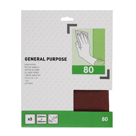 5 feuilles multi-usages 230 x 280 mm grains 80 - Brico Dépôt