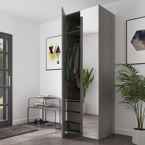 Caisson imitation chêne grisé Homny H. 225 X L. 75 X P. 58 cm - Cooke and Lewis - Brico Dépôt