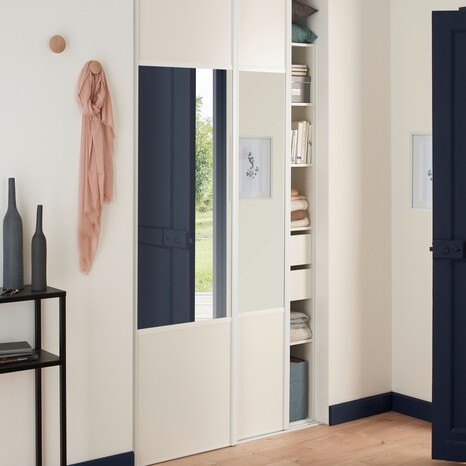 Porte de placard coulissante miroir décor blanc "Valla" H. 247,5 x L. 62,2 cm - Cooke and Lewis - Cooke and Lewis - Brico Dépôt