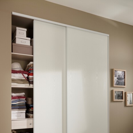 Lot de 2 portes de placard coulissantes décor blanc H. 250 x L. 180 cm - Cooke and Lewis - Brico Dépôt