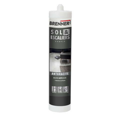 Joint finition parquet anthracite 280 ml - Brenner - Brico Dépôt