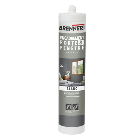 Mastic acrylique porte et fenêtre blanc 280 ml - Brenner - Brico Dépôt