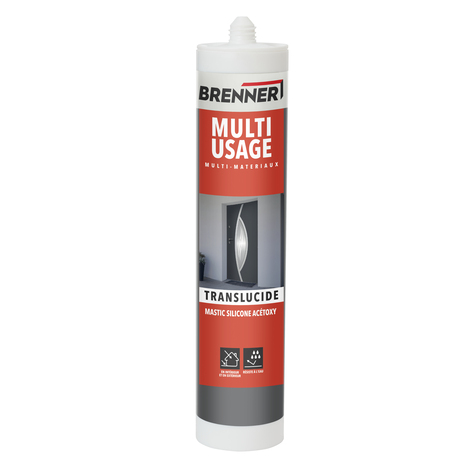 Mastic multi-usages transparent 280 ml - Brenner - Brico Dépôt