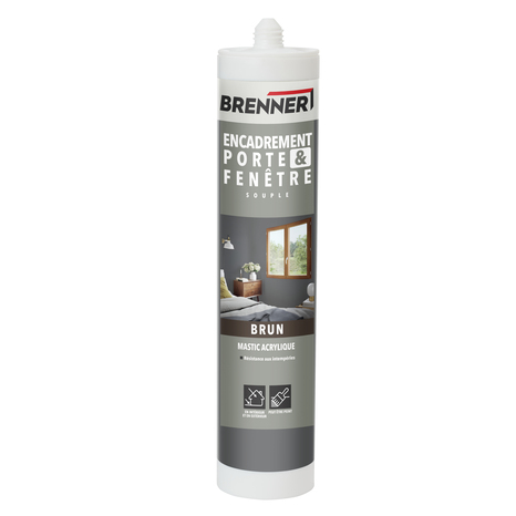 Mastic acrylique porte et fenêtre brun - 280 ml - Brenner - Brico Dépôt