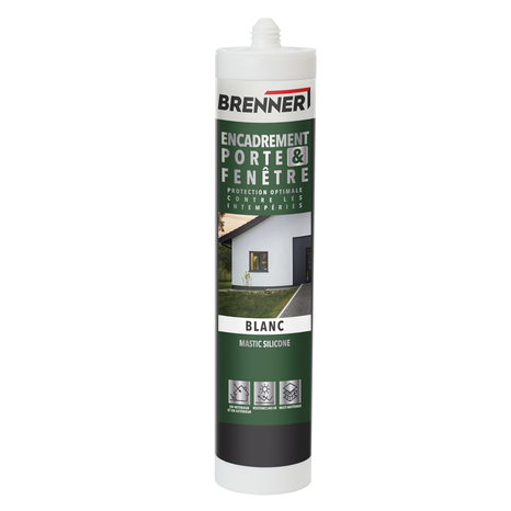 Mastic silicone porte et fenêtre blanc 280 ml - Brenner - Brico Dépôt