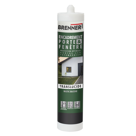 Mastic silicone porte et fenêtre transparent 280 ml - Brenner - Brico Dépôt