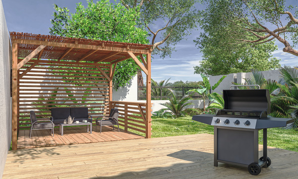 Pergola bois massif "New Concept" 3 x 3 mètres - Brico Dépôt
