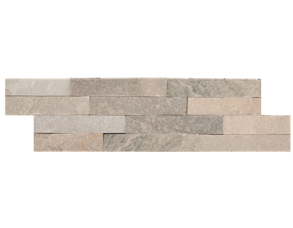 Pierre de parement naturelle "Pinky Stone" gris beige 10 x 36 cm Ép. 8 mm à 13 mm - Brico Dépôt