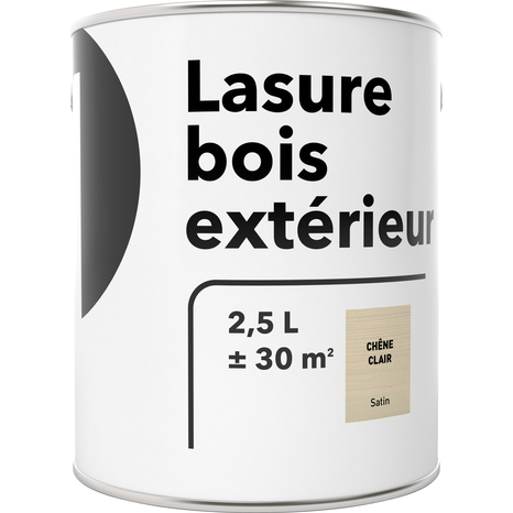 Lasure bois extérieur chêne clair 2,5 L satin - Brico Dépôt
