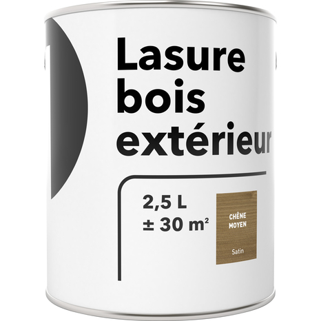 Lasure bois extérieur chêne moyen 2,5 L satin - Brico Dépôt