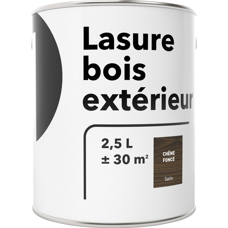 Lasure bois extérieur chêne foncé 2,5 L satin - Brico Dépôt