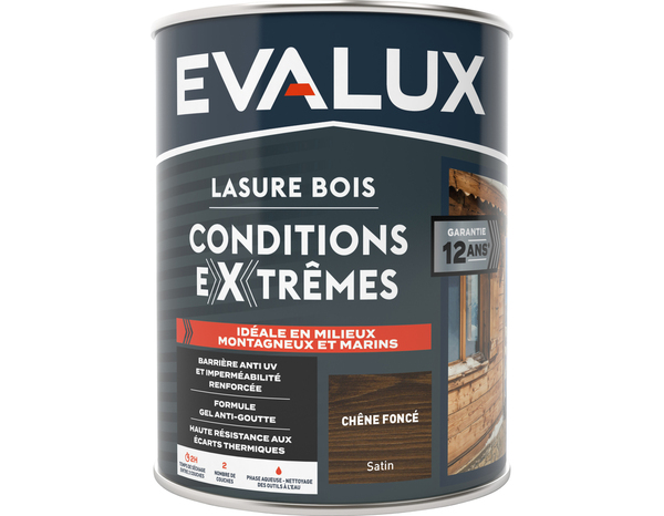 Lasure chêne foncé 0,75 L - satin - Evalux - Brico Dépôt
