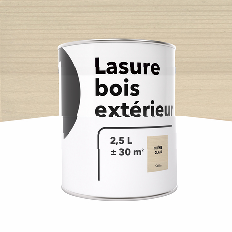 Lasure bois extérieur chêne clair 2,5 L satin - Brico Dépôt