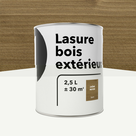 Lasure bois extérieur chêne moyen 2,5 L satin - Brico Dépôt