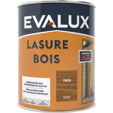 Lasure bois extérieur teck - 0,75 L satin - Evalux - Brico Dépôt