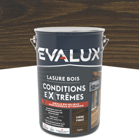 Lasure chêne foncé 5 L - satin - Evalux - Brico Dépôt
